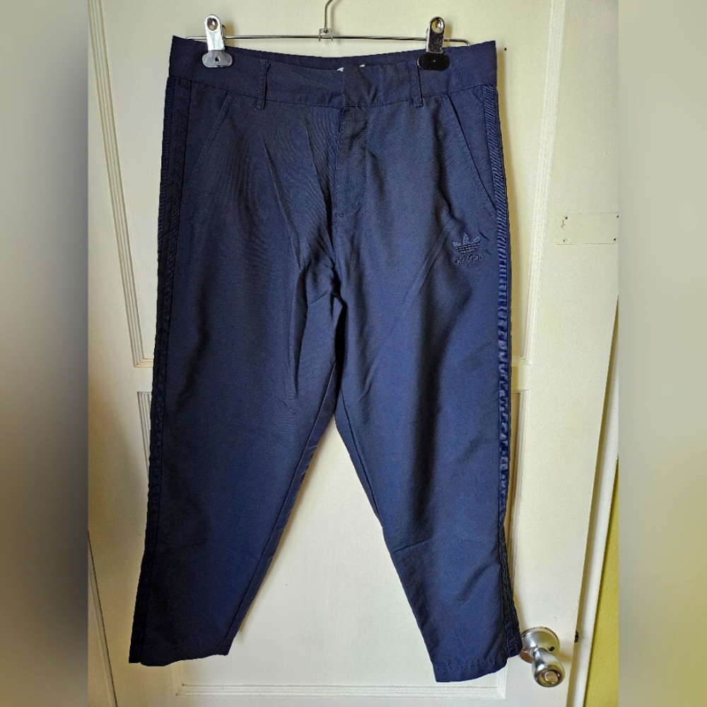 Adidas Navy Blue Straight Leg Golf Flat Front Athletic Pants Women's Size 8